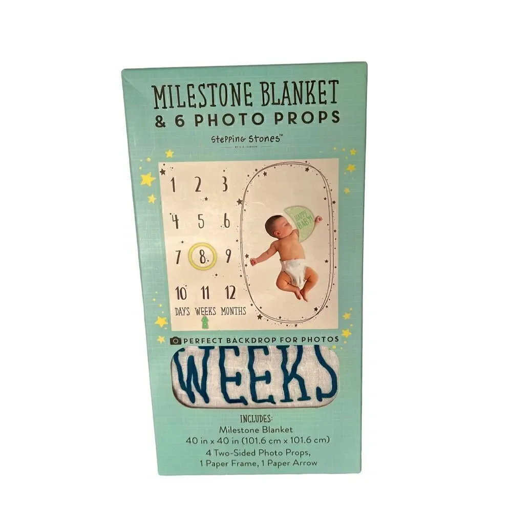 New In Box Stepping Stones Baby Milestone Blanket 40